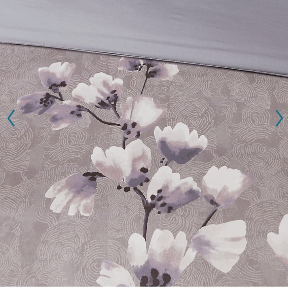NWT N Natori King/California King Duvet Cover Set Indigo Sakura Blossom - Picture 4 of 13